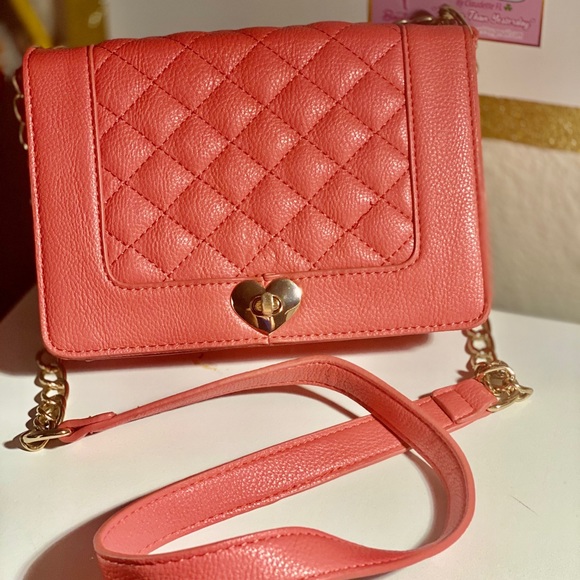 Bright  peach pink medium crossbody bag - Picture 3 of 16